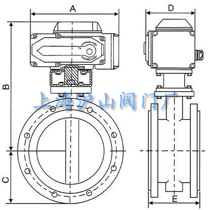 D941X-10电动法兰软密封蝶阀结构图