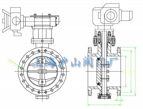 D943W-10P电动法兰硬密封蝶阀主要外形尺寸